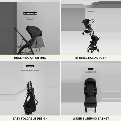 Wholesale Oem Odm Baby Stroller Buggy Pram Reversible Handle Adjustable Backrest Oxford Fabric Stainless Steel Frame 20kg Load