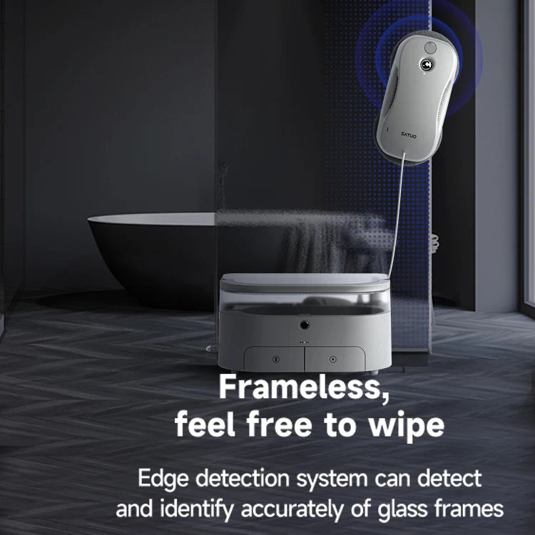 1W1000 Automatic Window Cleaner Robot Ultrasonic Spray 2 fl oz Grey