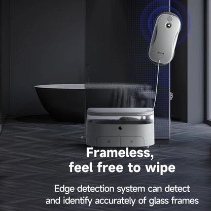 1W1000 Automatic Window Cleaner Robot Ultrasonic Spray 2 fl oz Grey