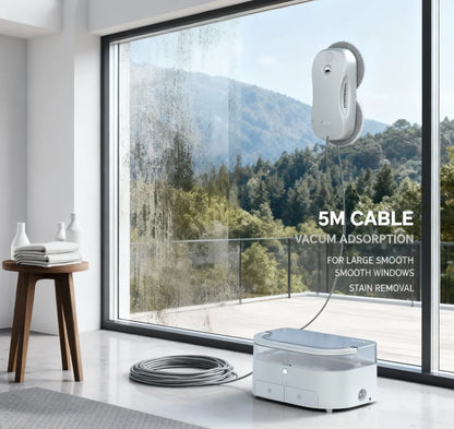 1W1000 Automatic Window Cleaner Robot Ultrasonic Spray 2 fl oz Grey