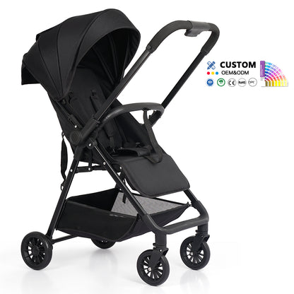 Wholesale Oem Odm Baby Stroller Buggy Pram Reversible Handle Adjustable Backrest Oxford Fabric Stainless Steel Frame 20kg Load